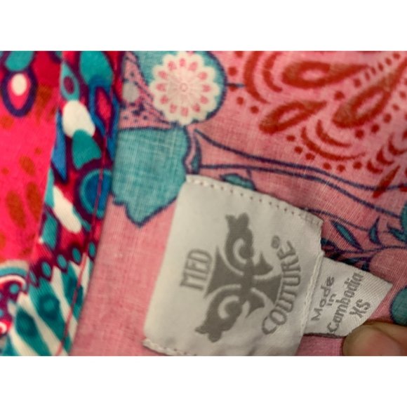 Med Couture Butterfly Floral Psychedelic Size XS‎ Scrub Top - Picture 8 of 8